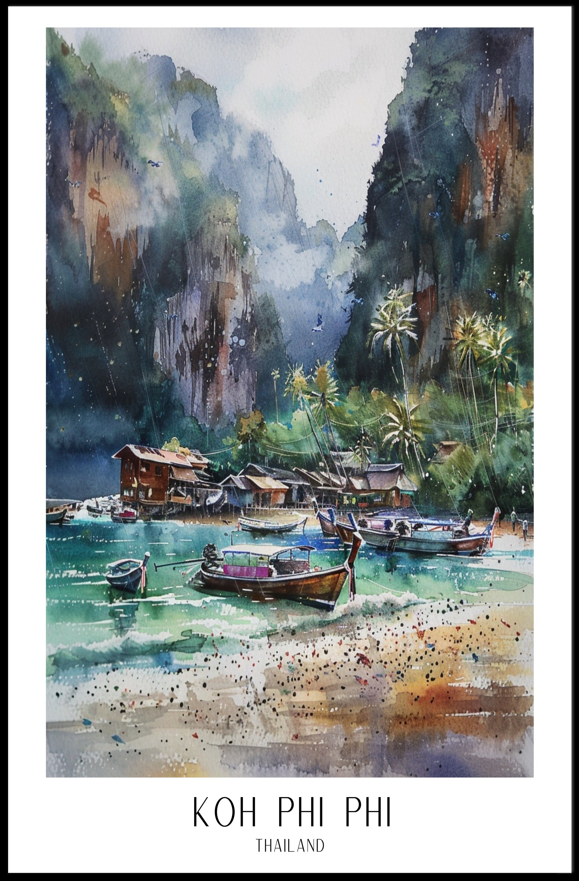 Koh Phi Phi Island Paradise Travel Poster PosterGoat