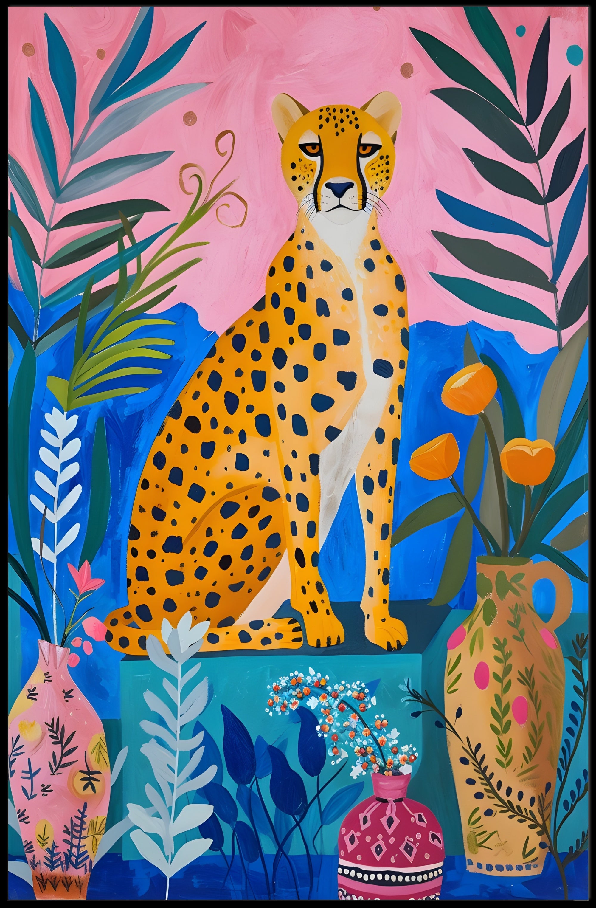 Cheetah Jungle Exotic Wildlife Art Poster - Animal Poster PosterGoat