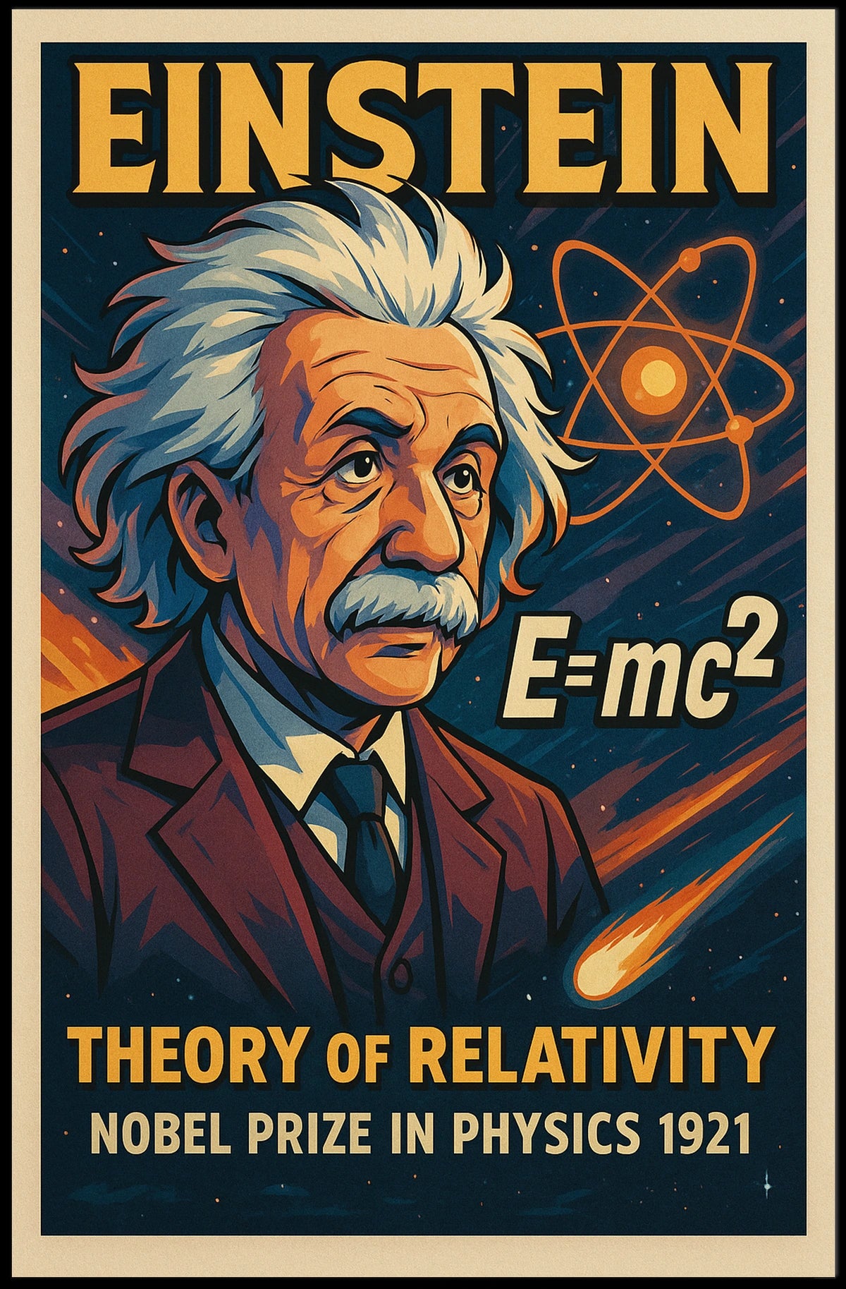 Einstein Nobel Prize Physics Education Science History Poster
