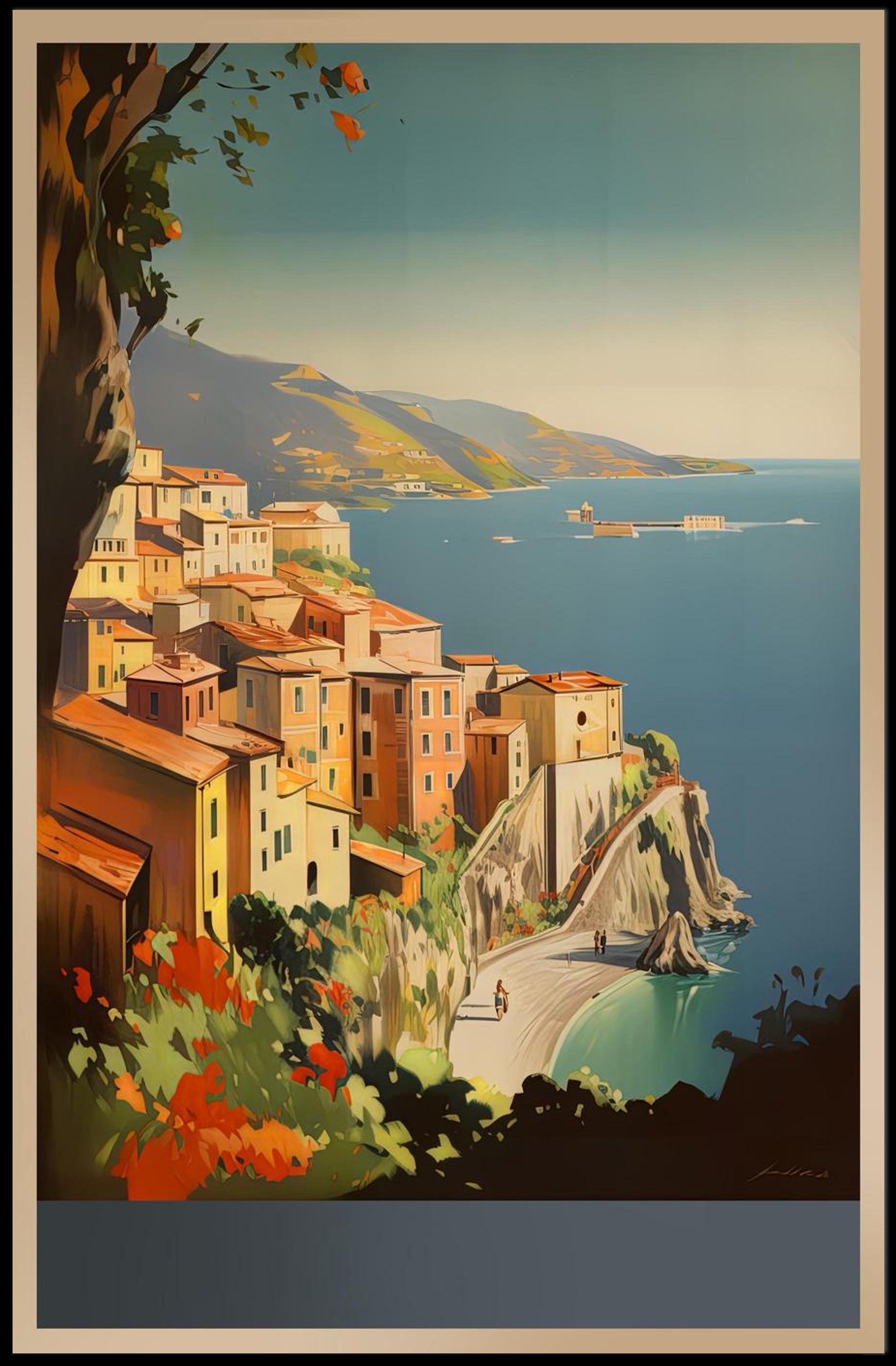 Coastal Townscape Poster
