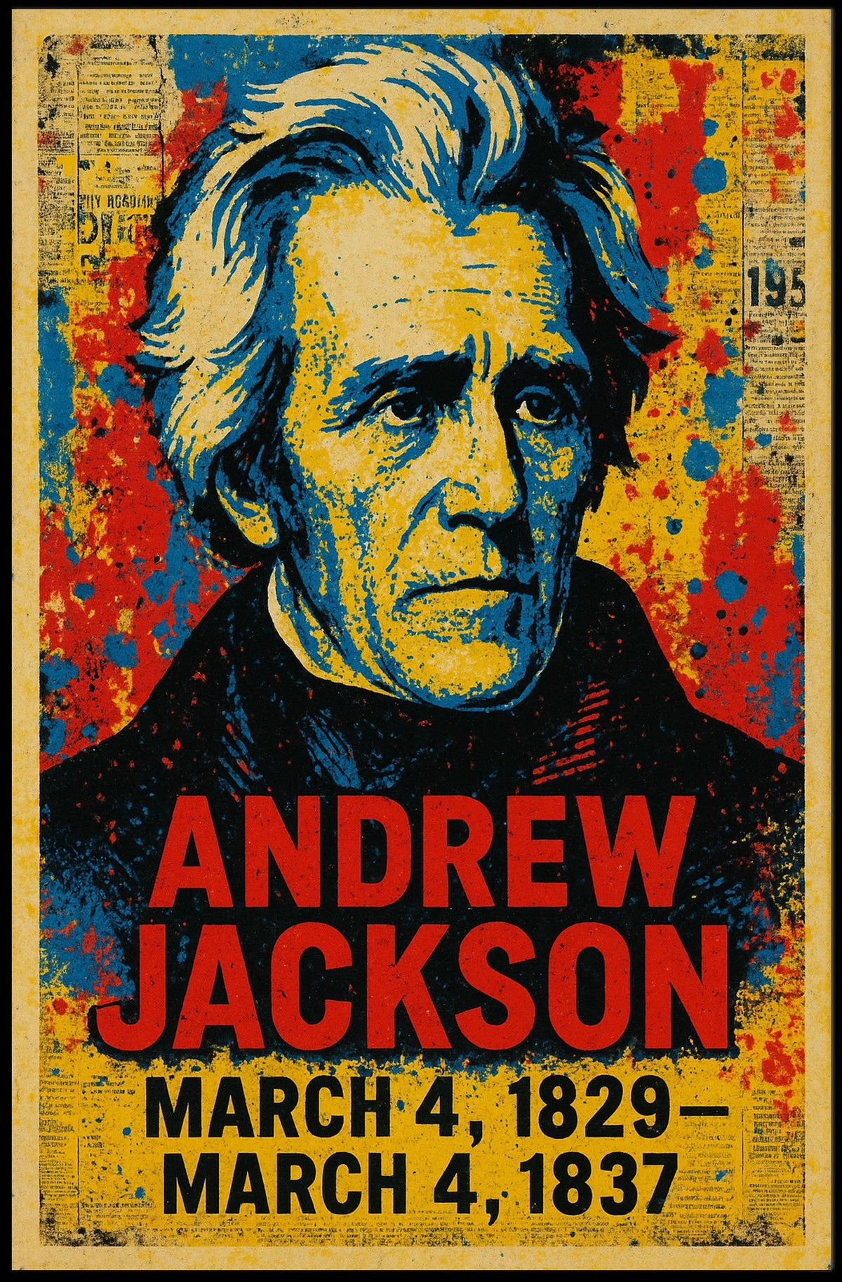Andrew Jackson 7th President of the United States Street Art Mashup Poster