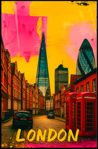 Colorful London Cityscape Pop Art Urban or Cityscape Poster