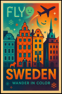 Experience Sweden Vibrant Cityscape Travel Poster PosterGoat
