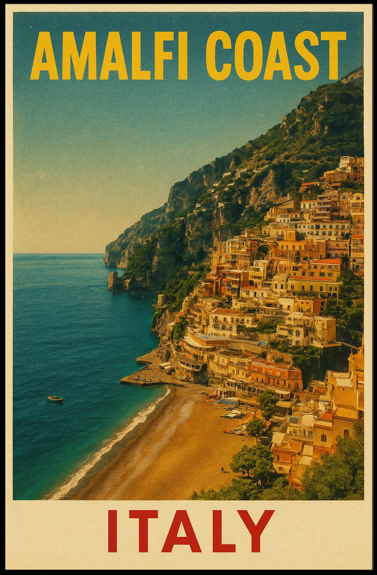 Amalfi Coast Italy Poster Wall Art 18x24 Coastal Scene