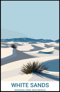 White Sands National Park Illustration Poster