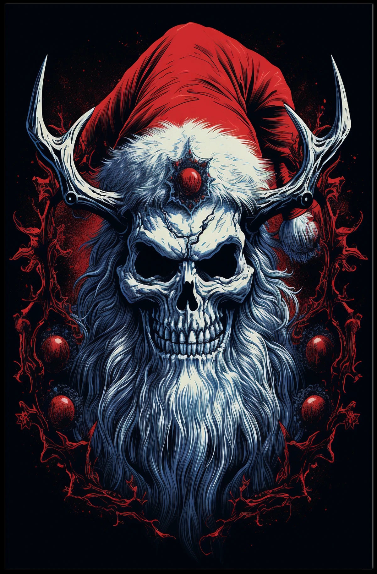 Dark Gothic Santa Christmas Abstract Pop Culture Poster