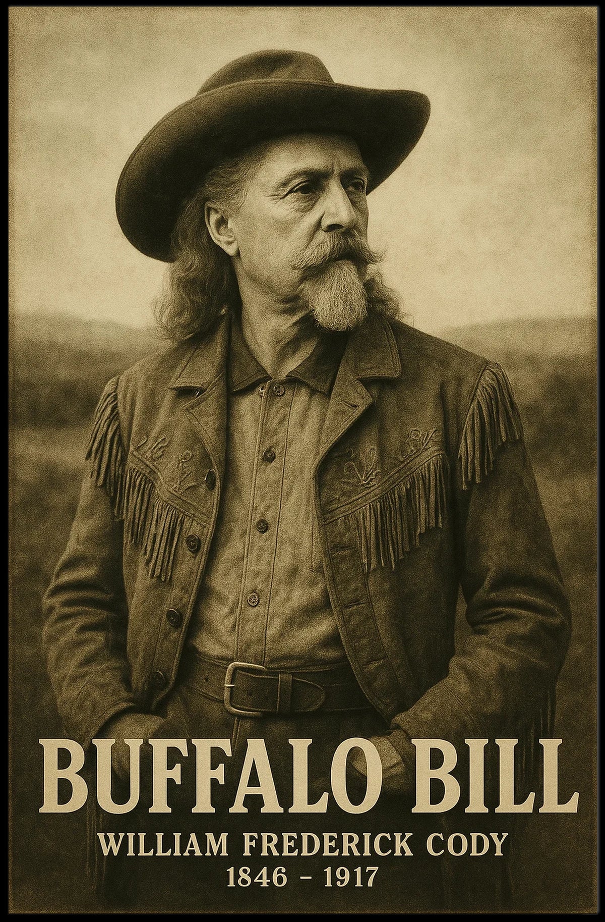 Buffalo Bill Iconic Cowboy Era Historical Poster