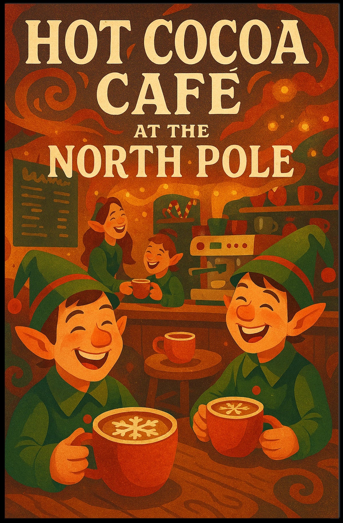 Hot Cocoa Cafรฉ At The North Pole Poster