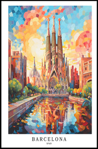 Sagrada Familia Vibrant Travel Poster PosterGoat