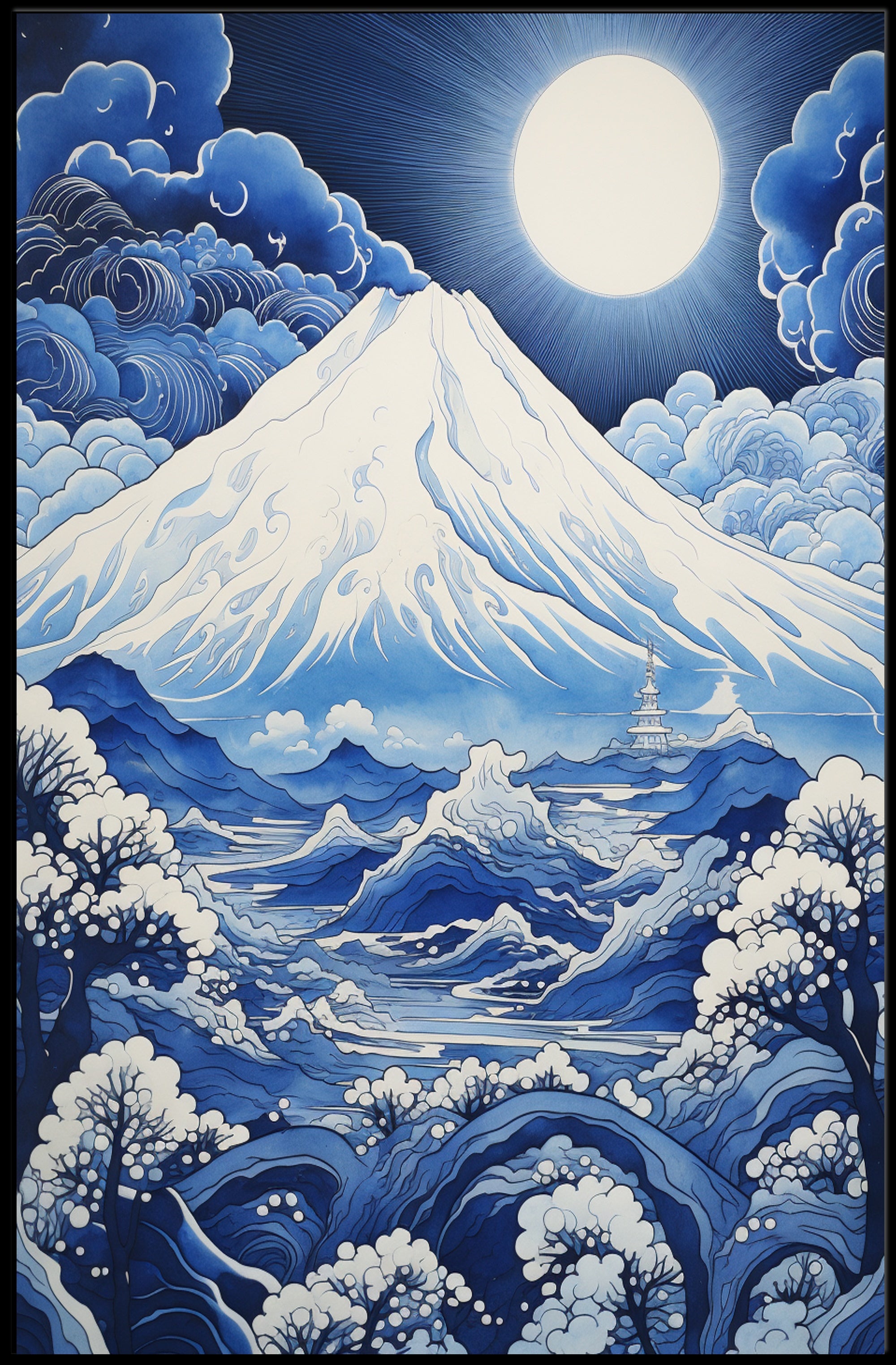 Mount Fuji Tranquility Cultural Heritage Poster