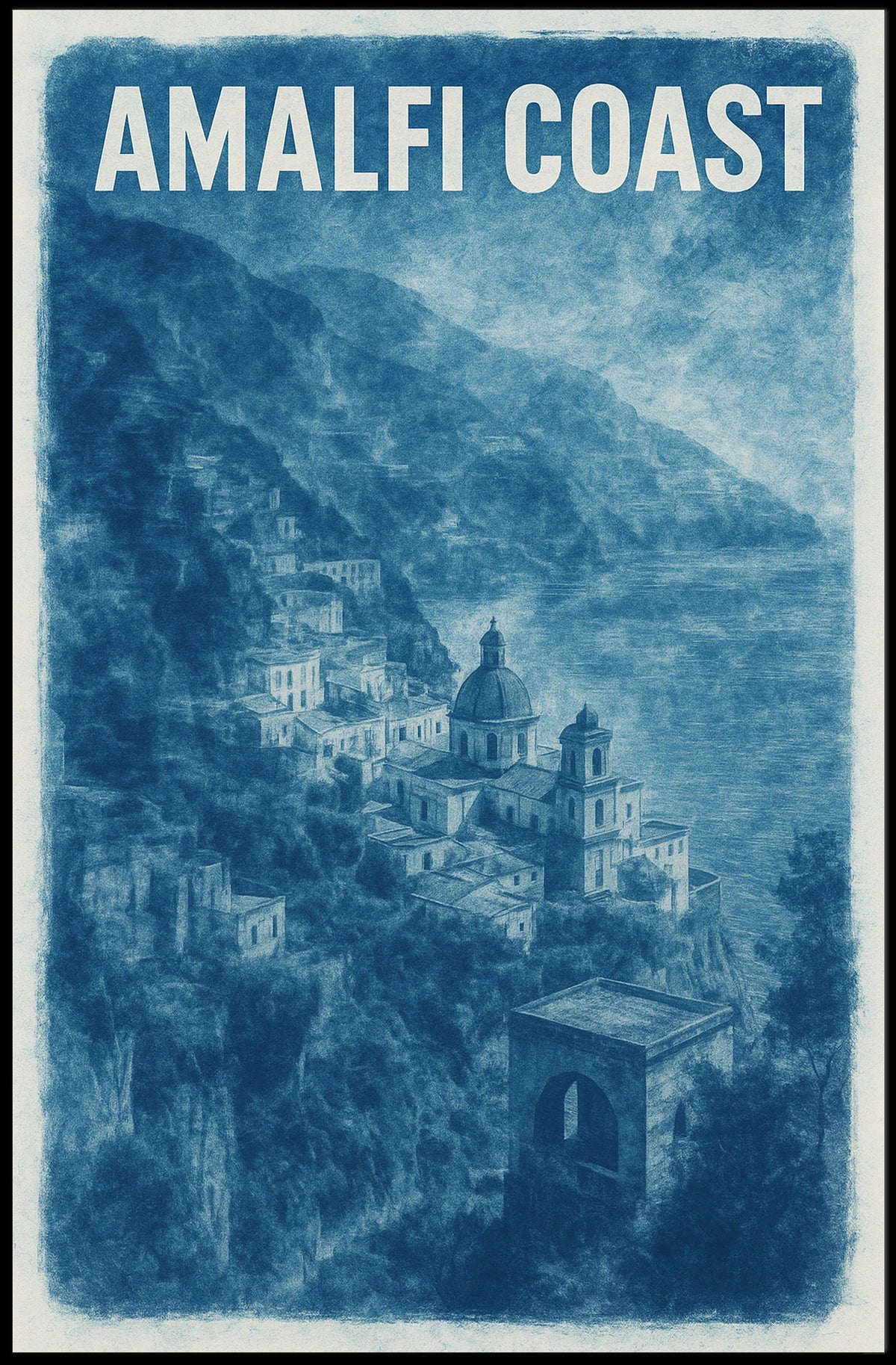 Amalfi Coast Serenity Poster Coastal Decor Wall Art Gift
