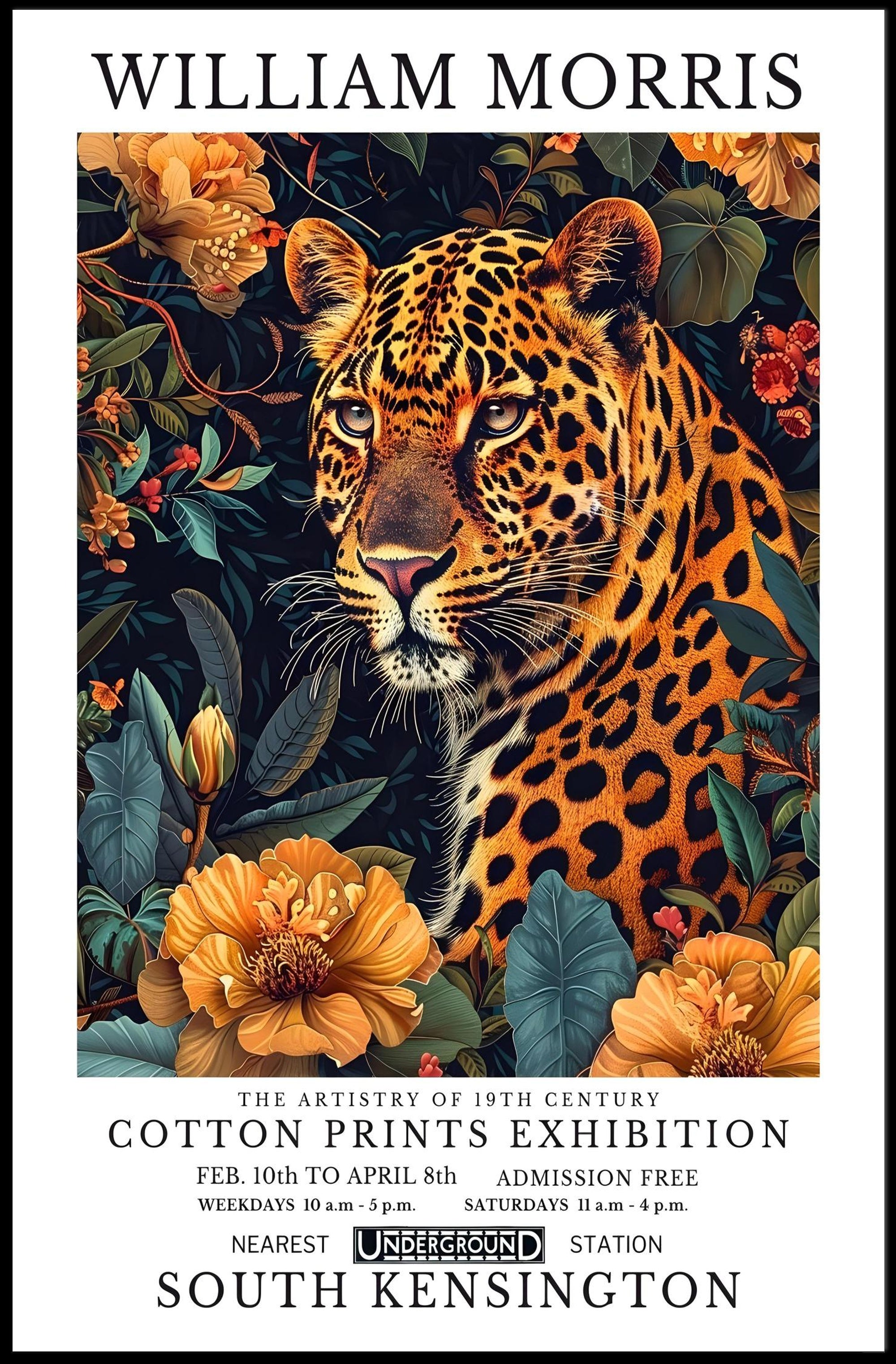 William Morris Exhibition 19th-Century Cotton Prints Artistic Poster