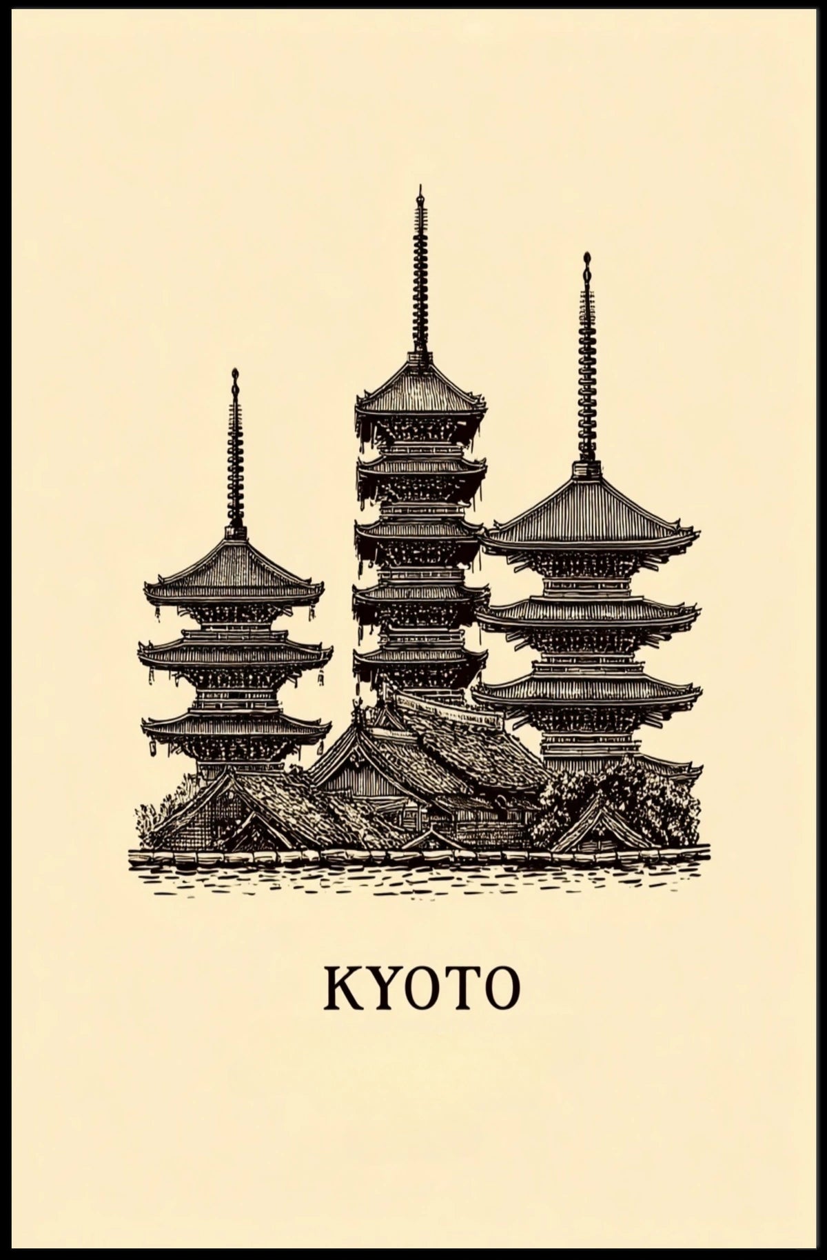Kyoto Pagodas Poster