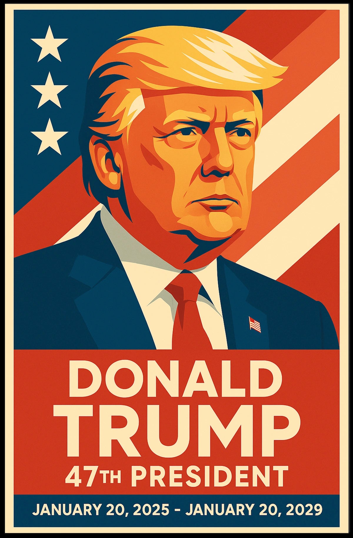 Trump Visionary American Dream Patriotic Pop Art Poster