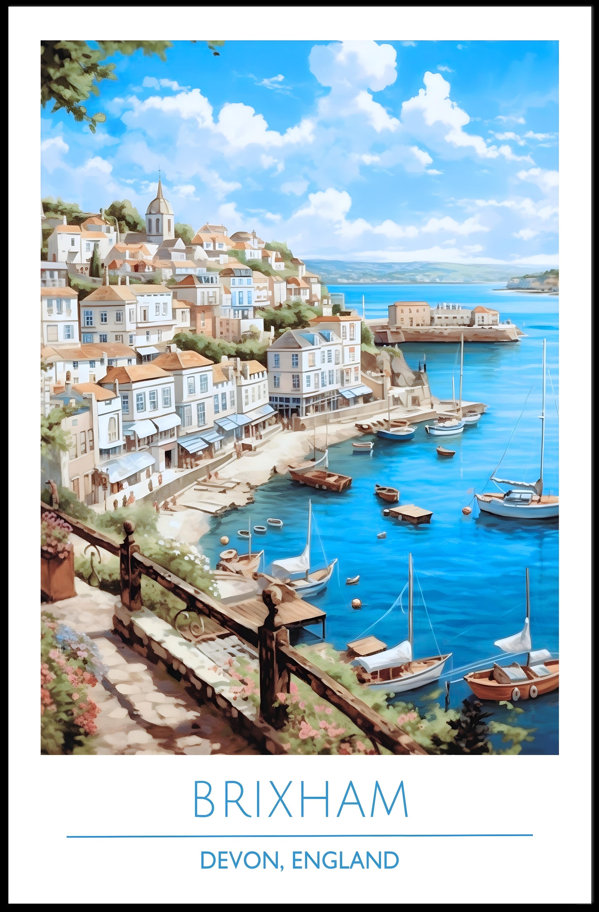 Scenic View of Brixham Poster