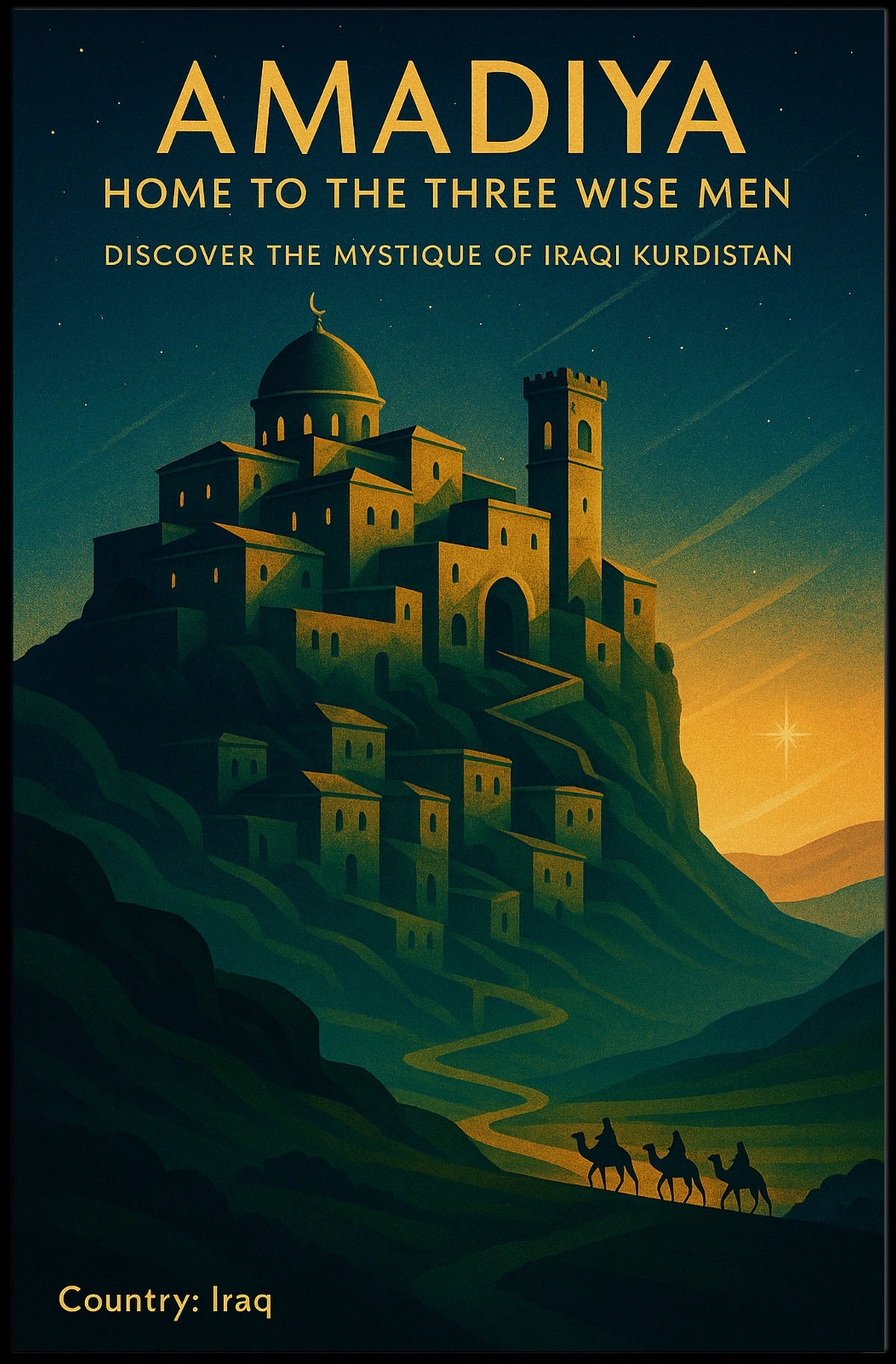 Amadiya Home to the Three Wise Men Poster