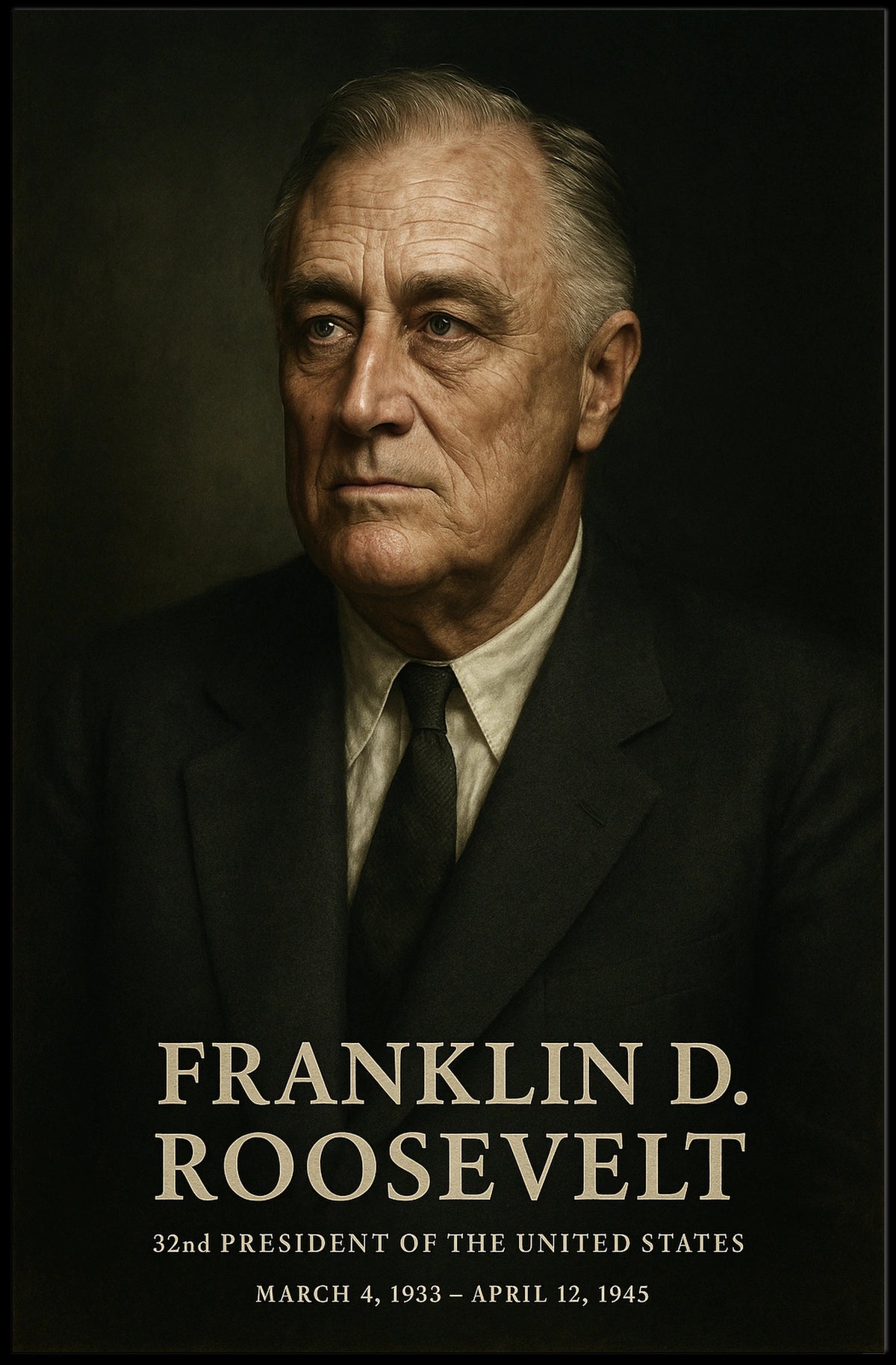 Franklin D Roosevelt 32nd President Poster Wall Art