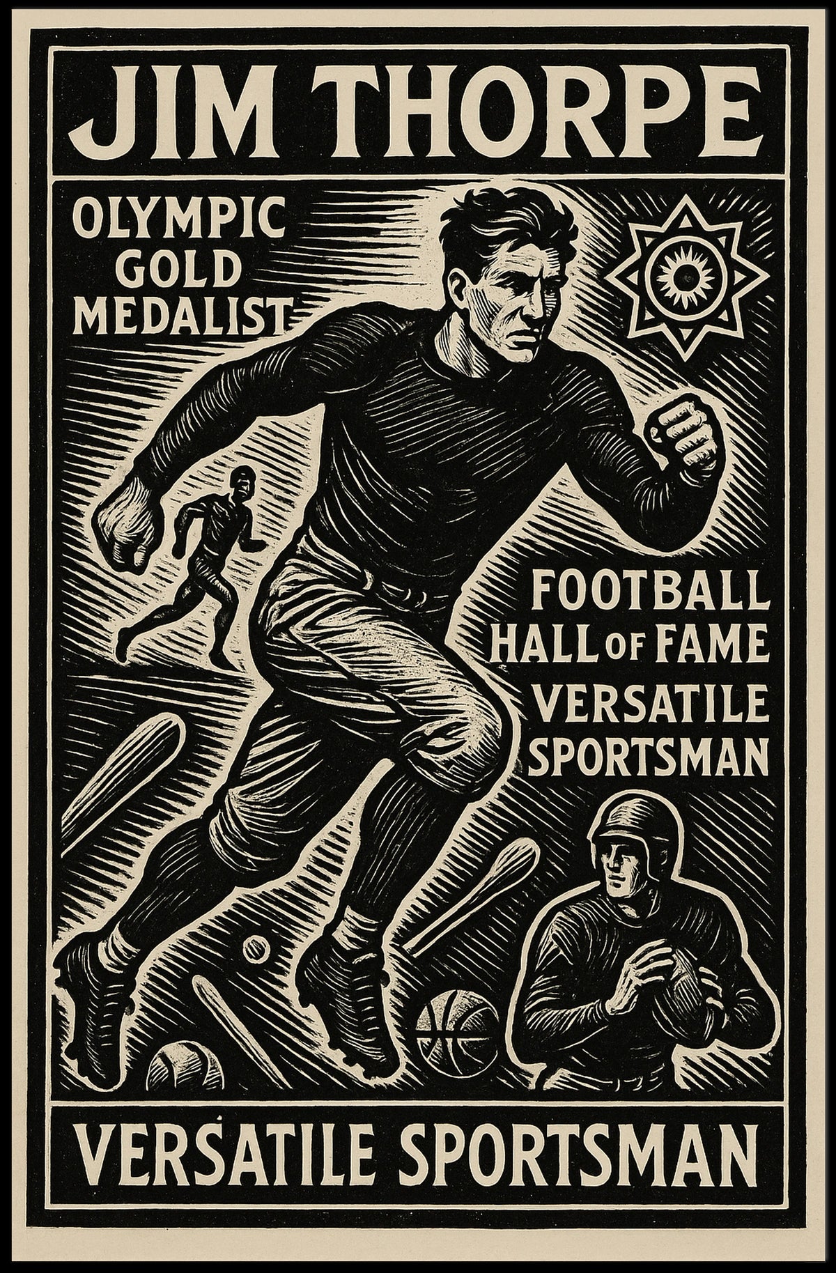 Celebrating Jim Thorpe Legendary Athlete Poster