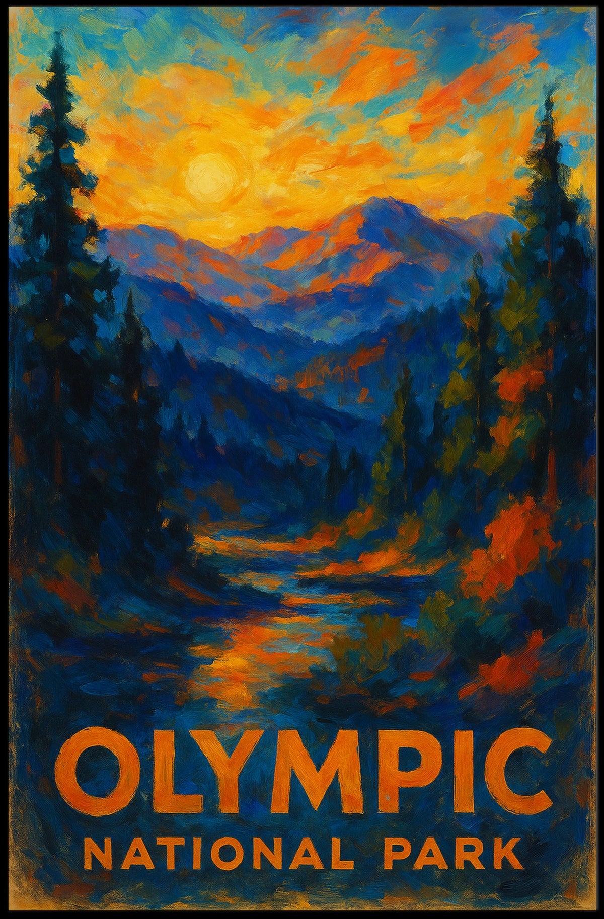 Olympic National Park Poster Landscape Wall Art 18x24
