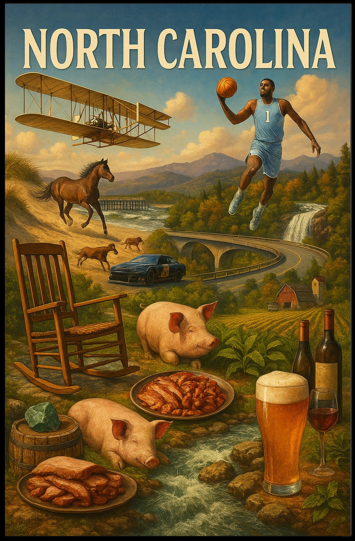 North Carolina A Celebration of Heritage Poster