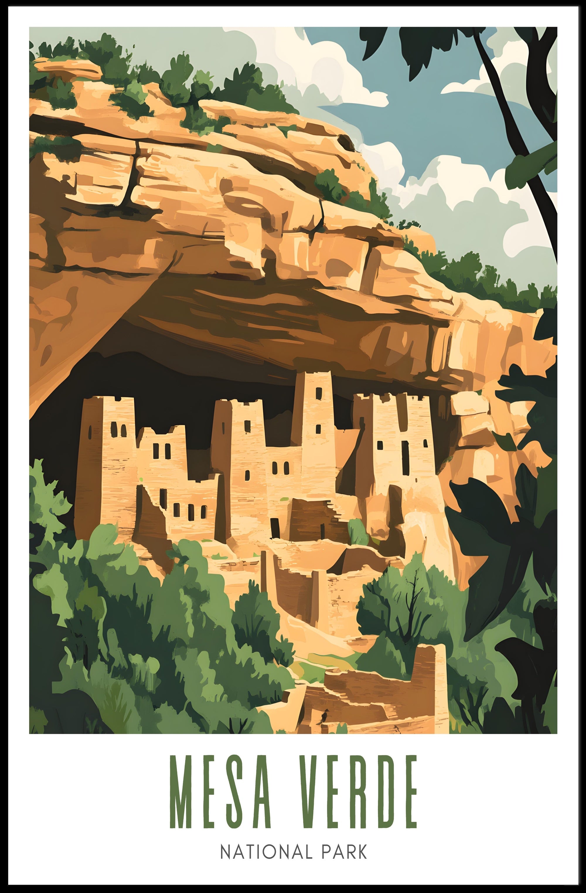 Mesa Verde National Park Vintage Poster Print