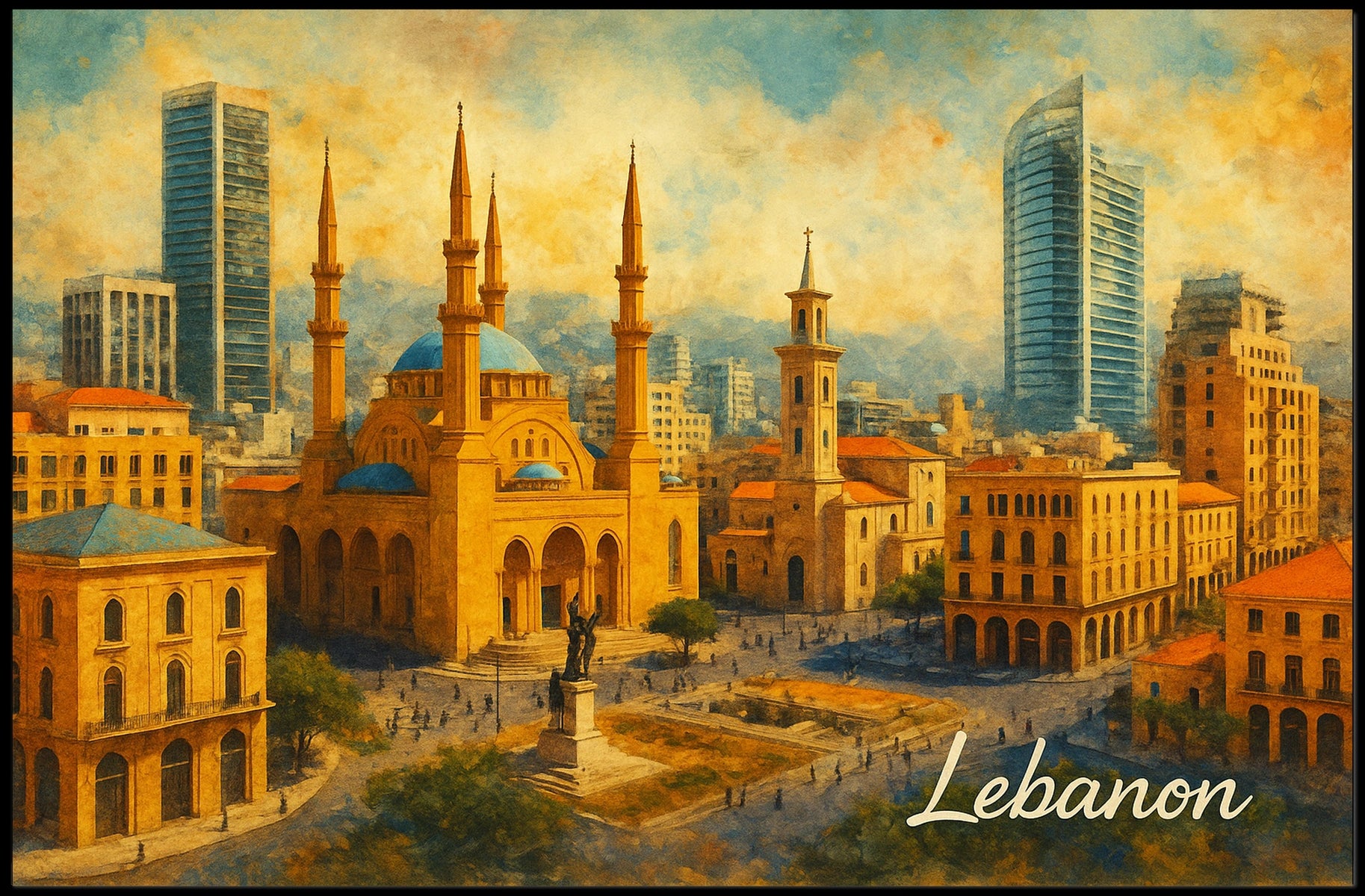 Beirut Cityscape Poster
