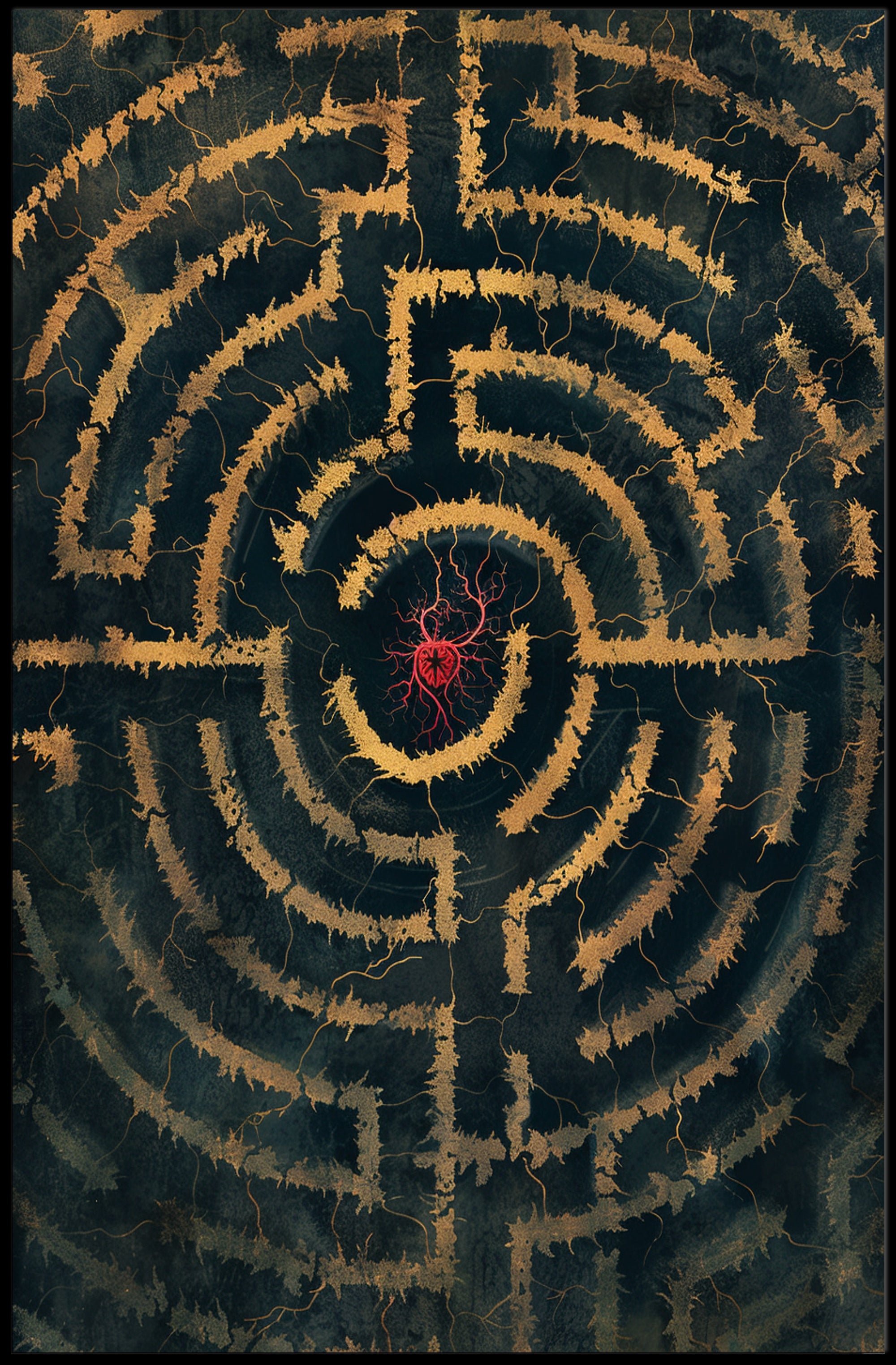 Intricate Surreal Maze Exploration Abstract or Artistic Poster PosterGoat