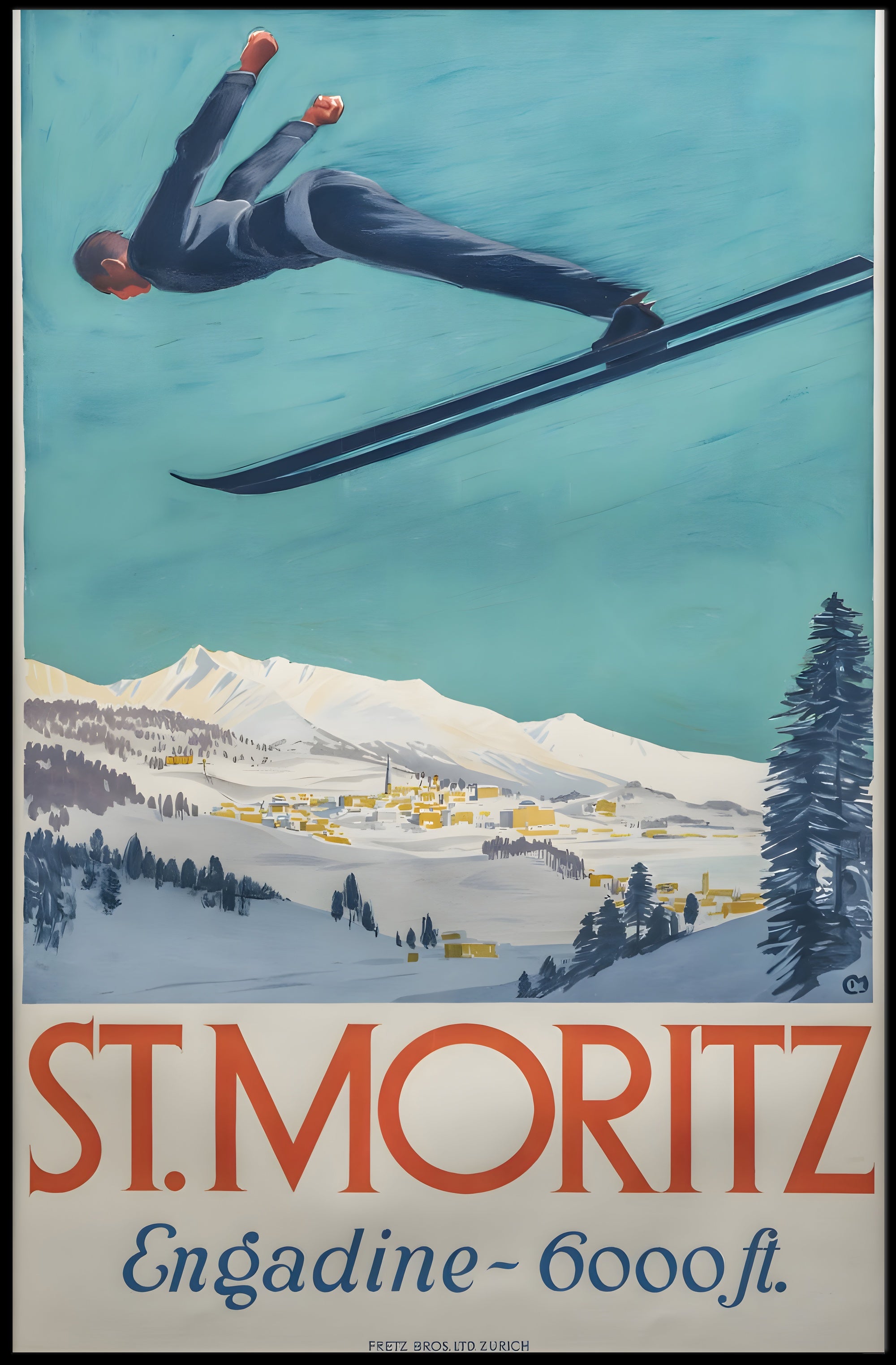 St. Moritz Ski Poster PosterGoat