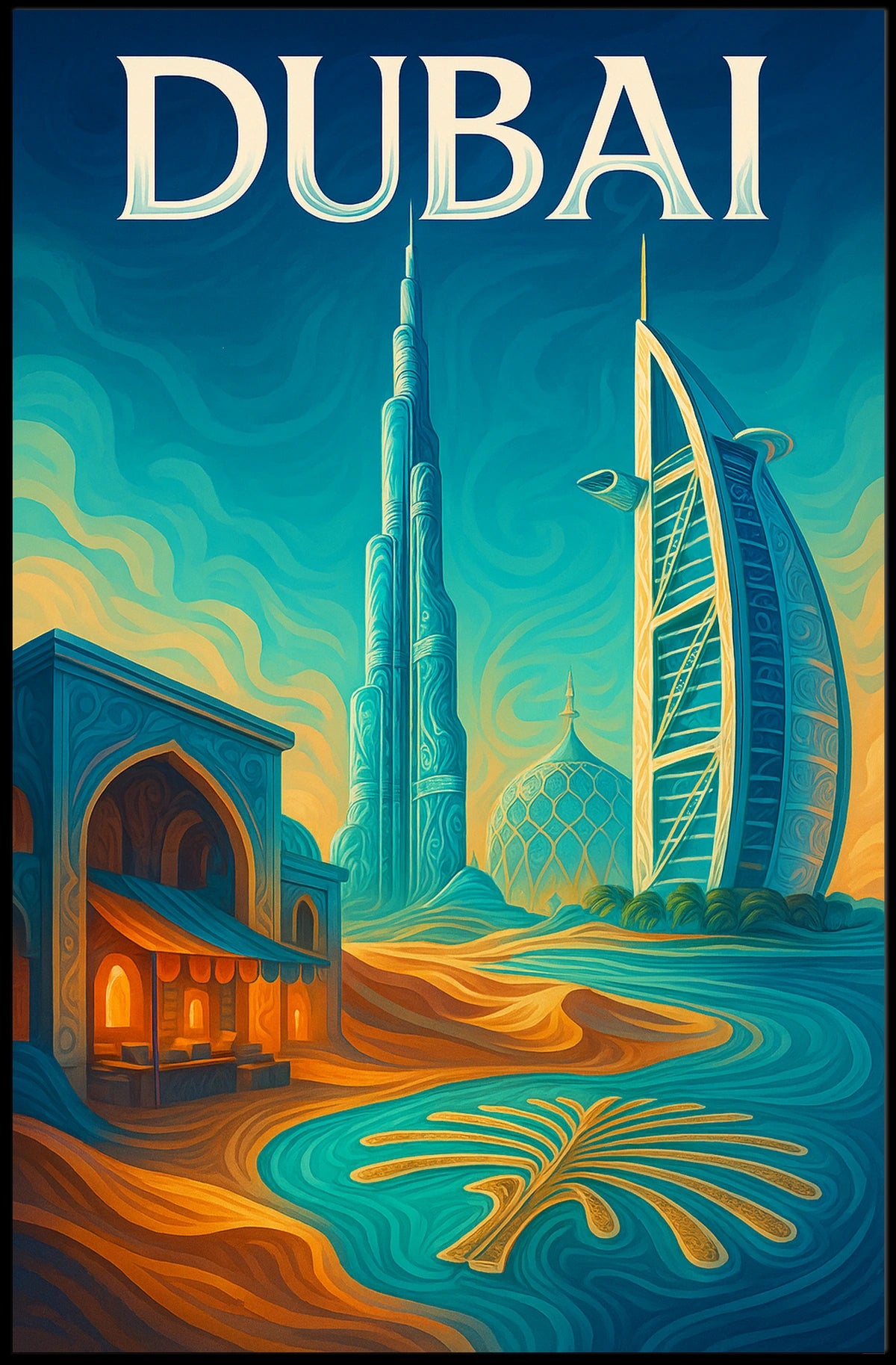 Dubai Cityscape Poster For Home Decor And Travel Lovers