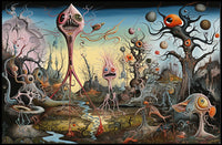 Surreal Fantasy Creatures in Dreamlike Landscape Poster