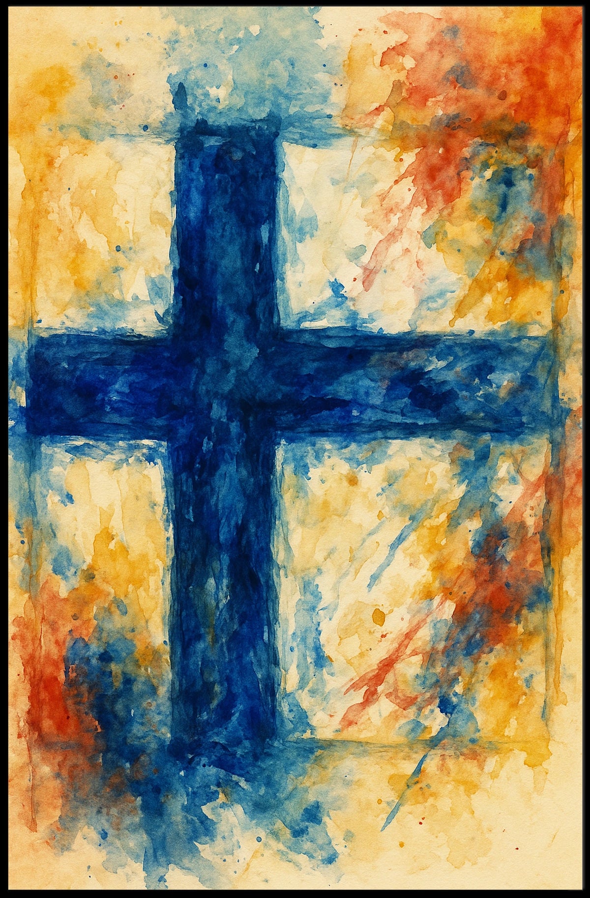 Abstract Nordic Cross Abstract Poster