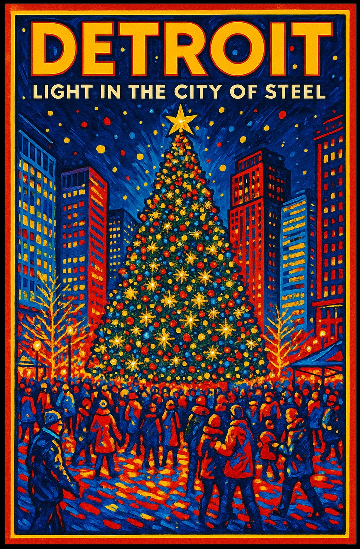 Detroit Light In The City Of Steel Poster