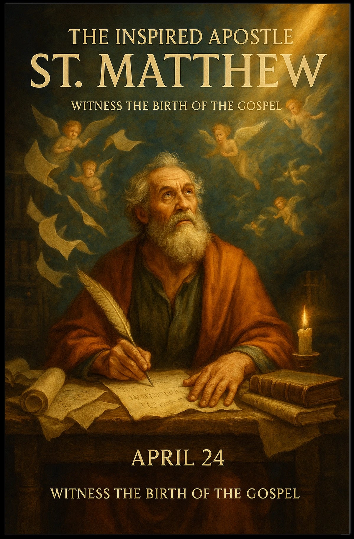 The Inspired Apostle St. Matthew Poster