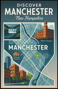 Discover Manchester, New Hampshire Poster PosterGoat