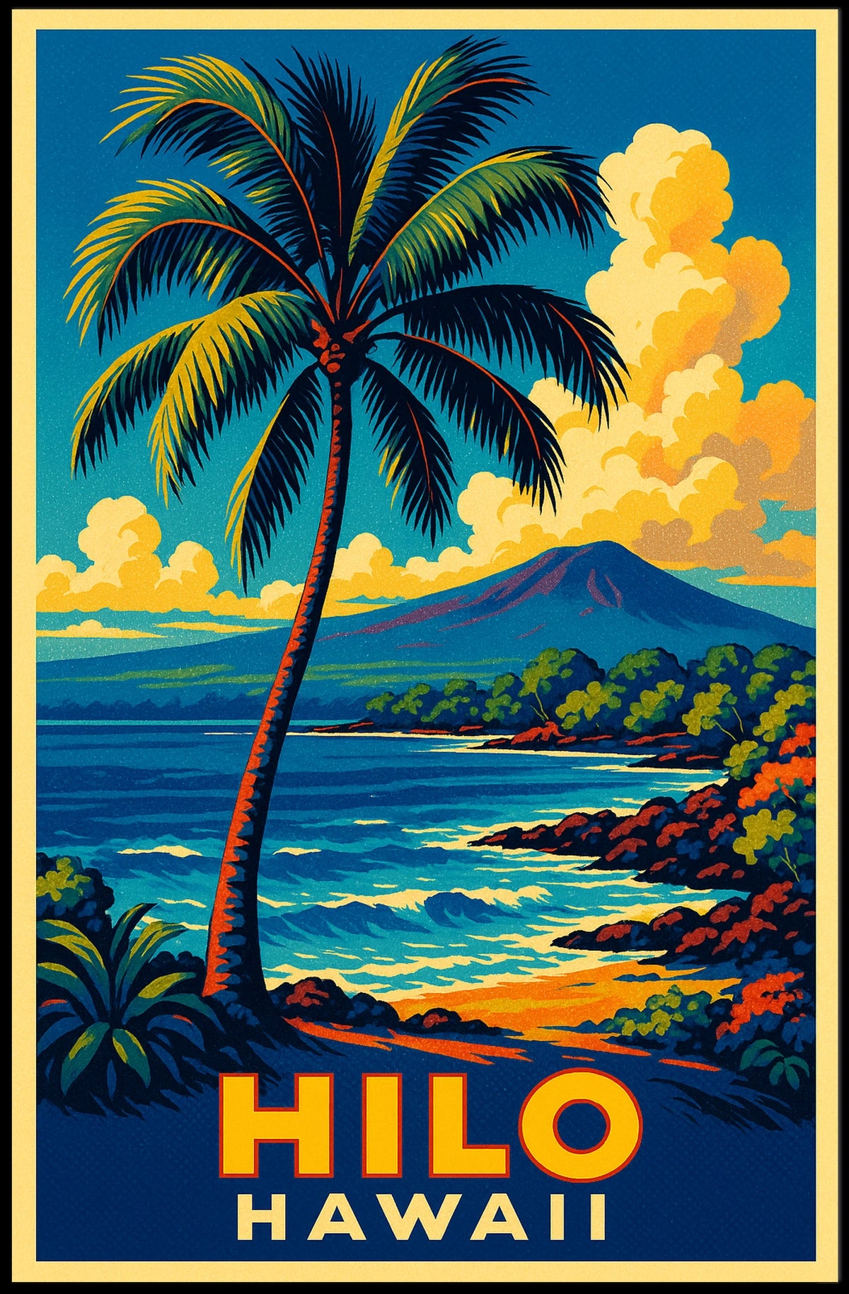 Hilo, Hawaii Tropical Paradise Poster