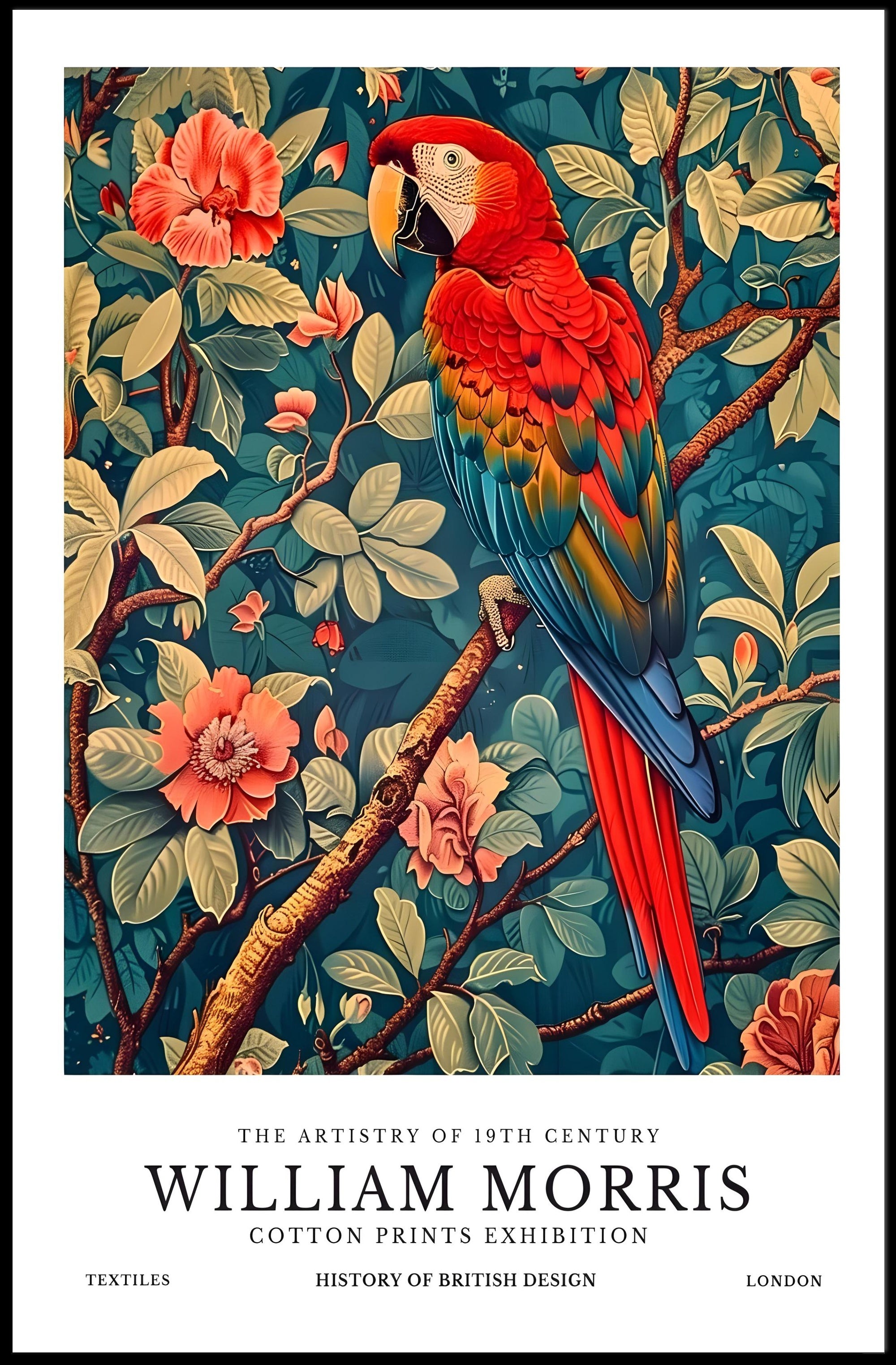 Vintage Parrot Print: Artistic Poster for Heritage Exhibition