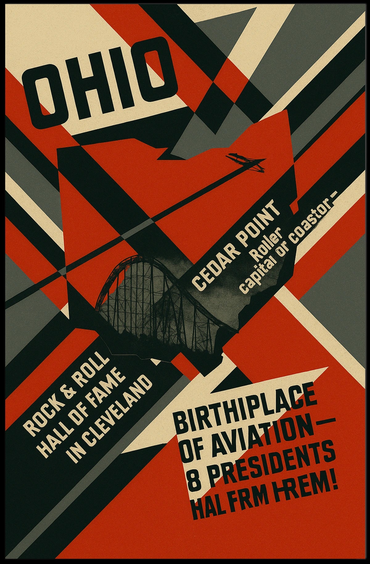 Ohio Birthplace of Aviation and Presidents Poster