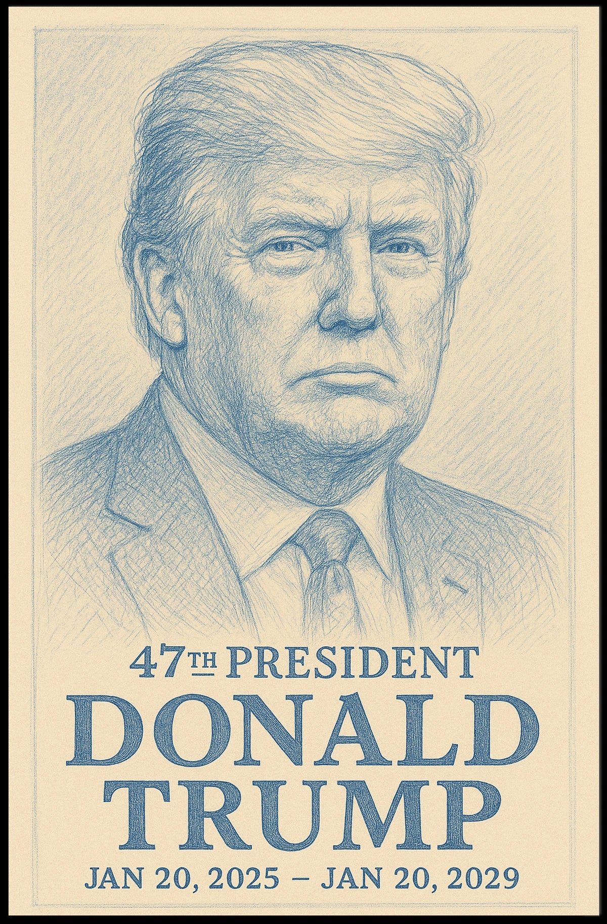 Trump Visionary Leader New Era Line Art Poster