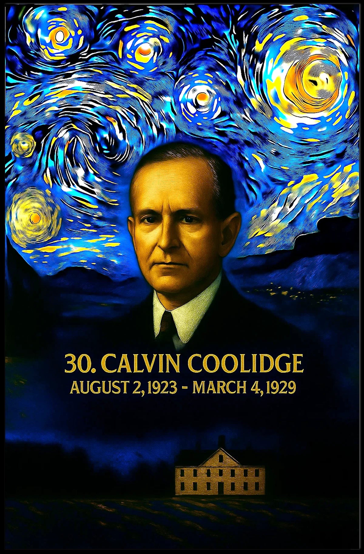 Calvin Coolidge 30th President of the United States Presidential Masterpiece Series Poster