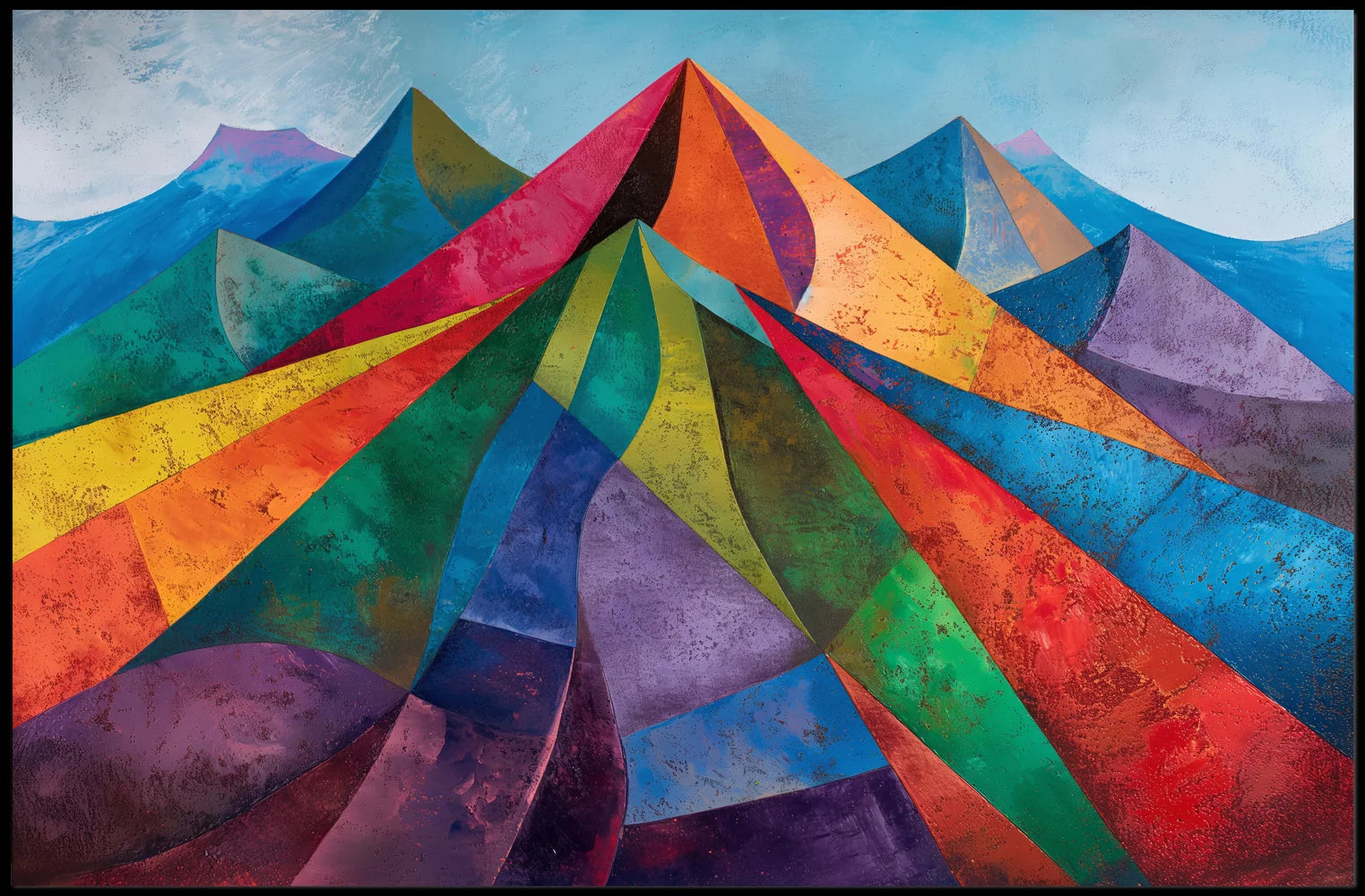 Abstract Geometric Mountain Landscape Poster Art Print