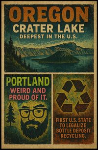 Oregon Pride Crater Lake And Portland Poster