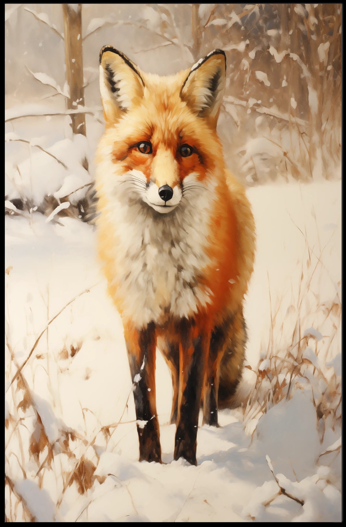 Winter Fox In The Snow Poster