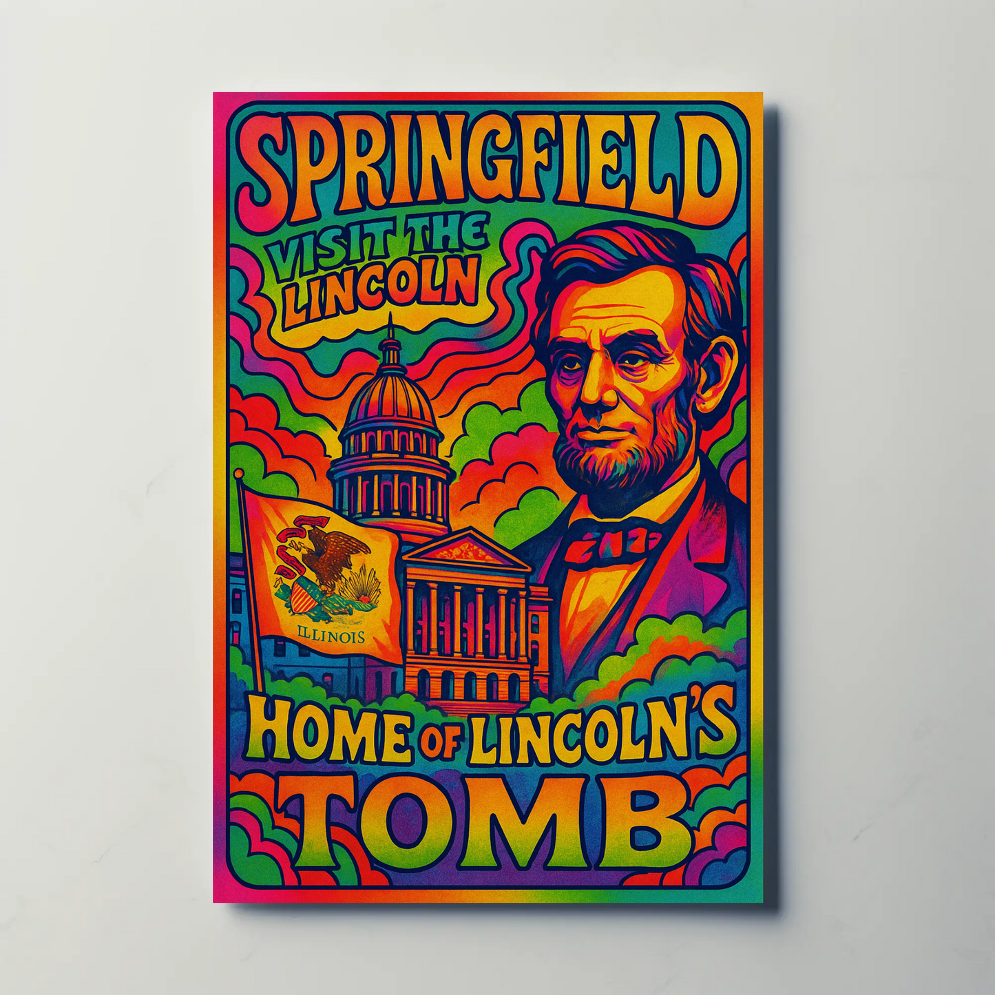 Springfield Abraham Lincoln Travel Poster