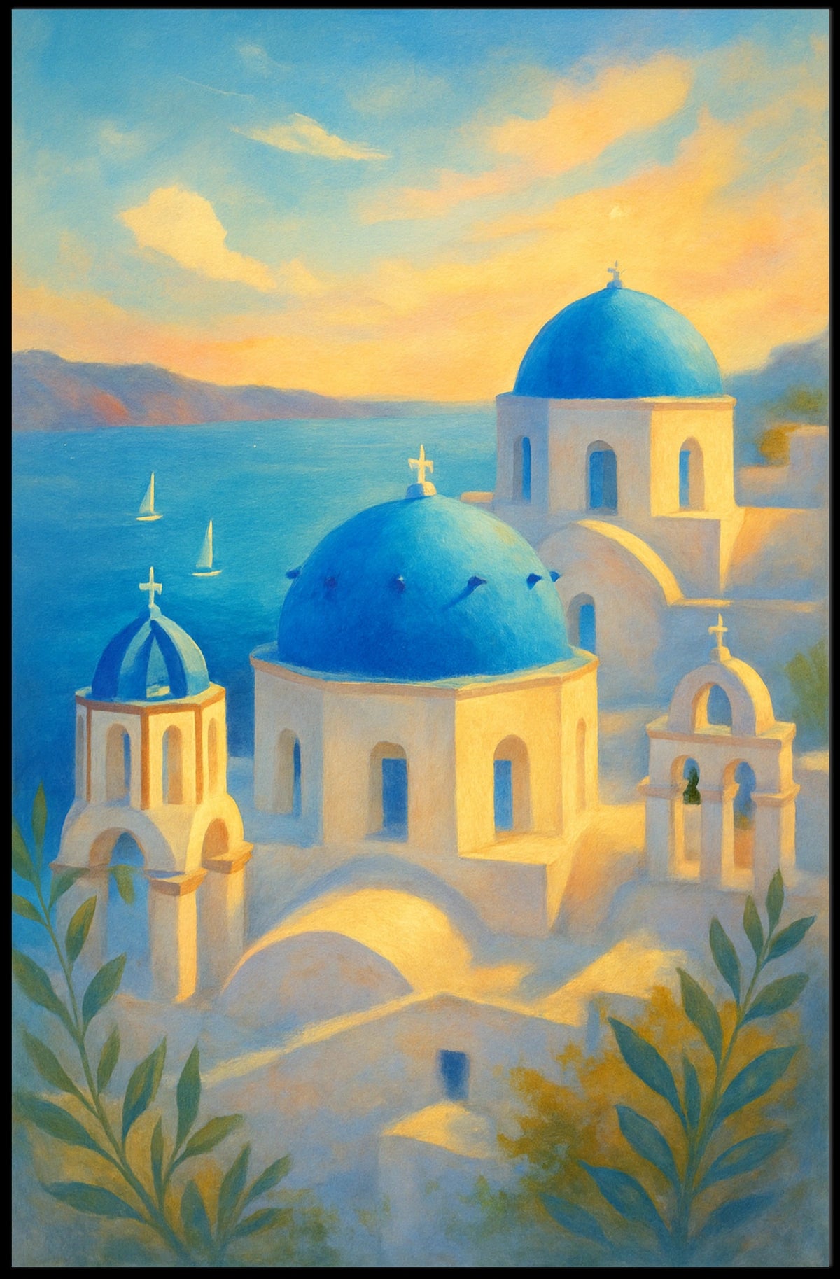 Santorini Serenity Poster