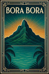 Bora Bora Art Deco Travel Poster PosterGoat