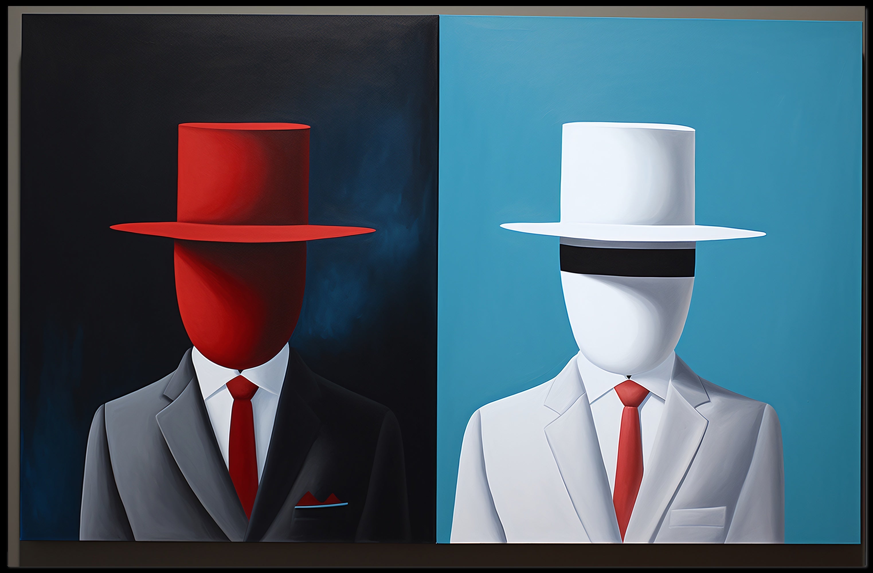 Faceless Figures Duality Abstract or Artistic Poster