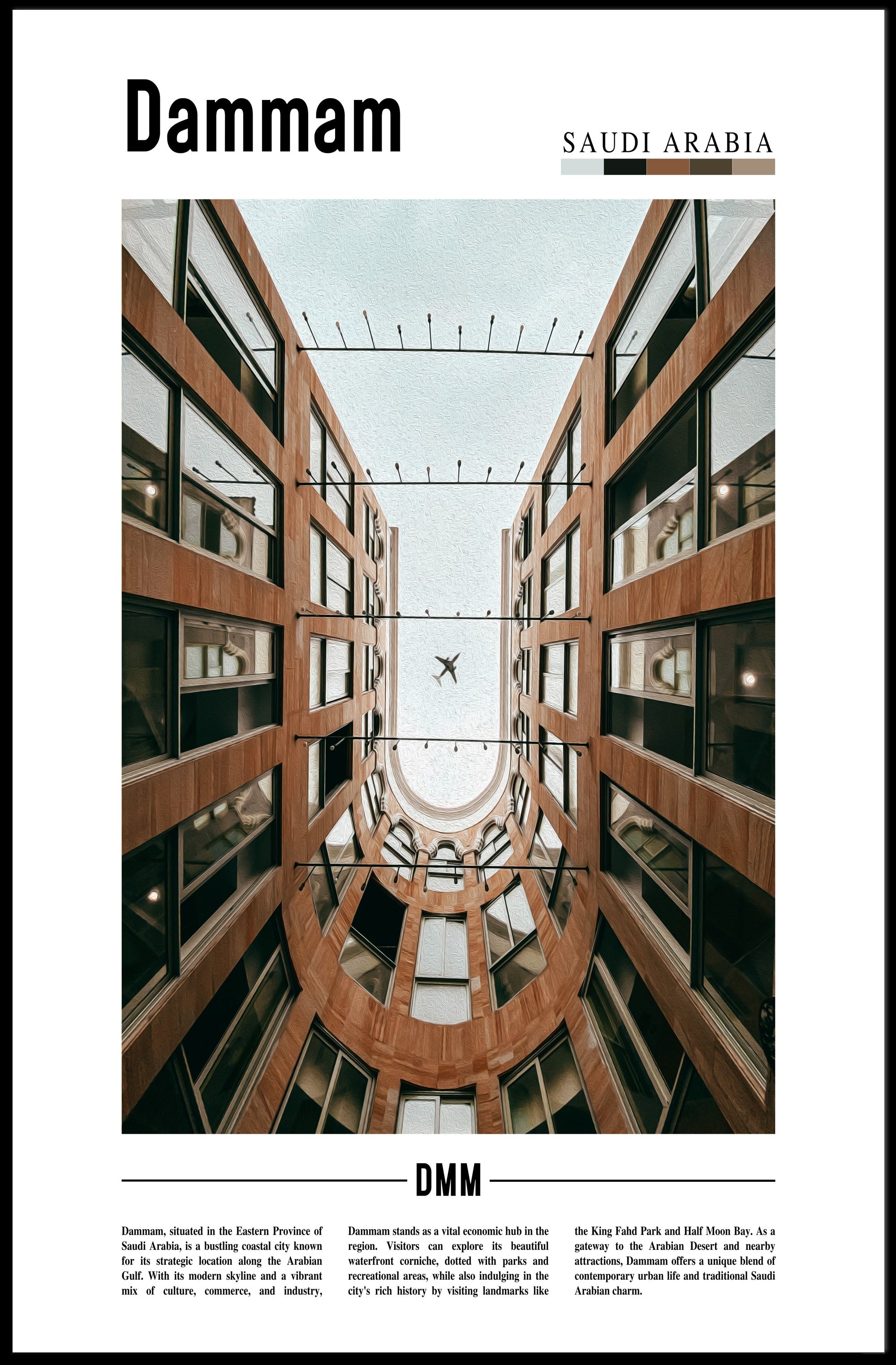 Dammam Courtyard Perspective Urban or Cityscape Poster PosterGoat