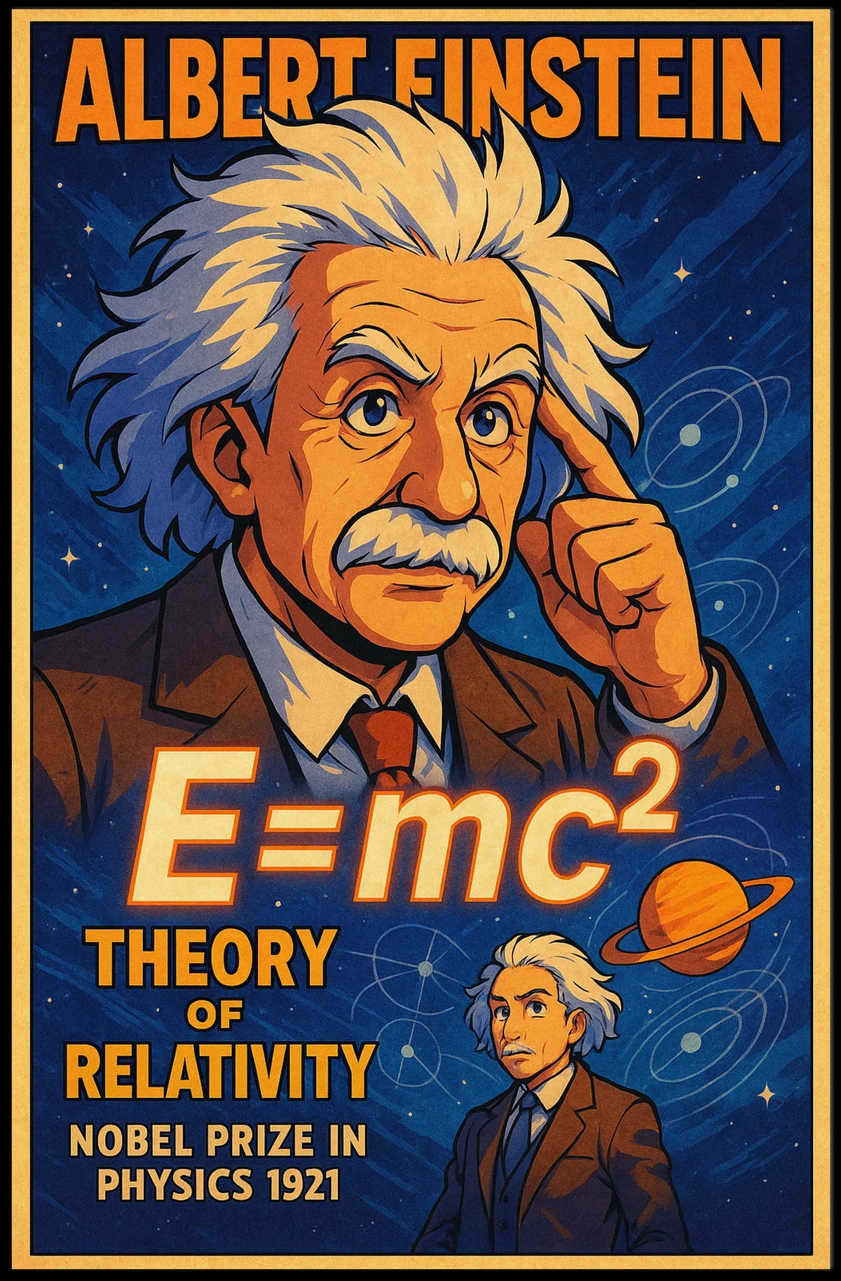 Einstein Relativity Vintage Academic Poster