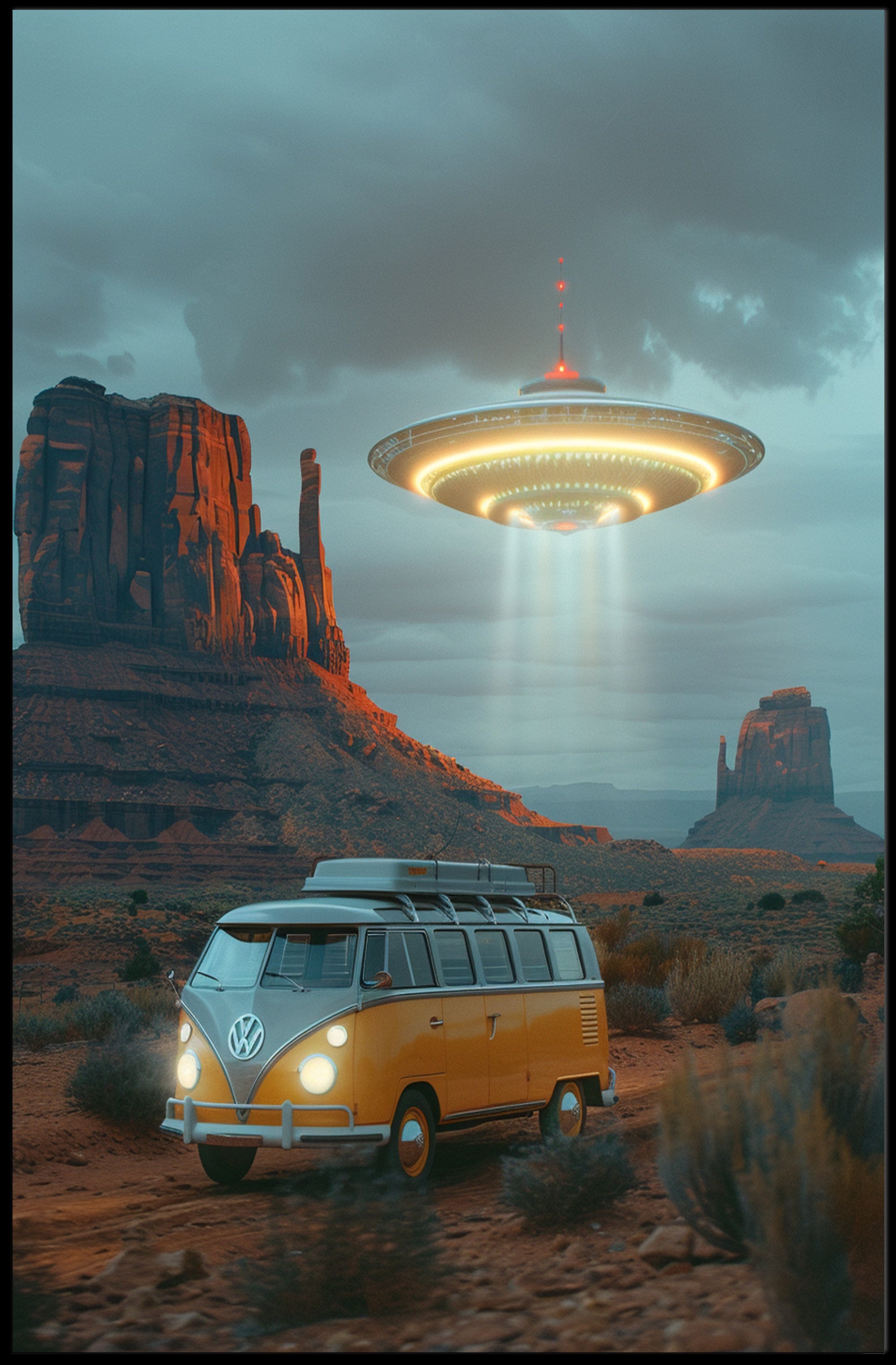 Encounter in the Desert Art Print Poster for Home Decor PosterGoat