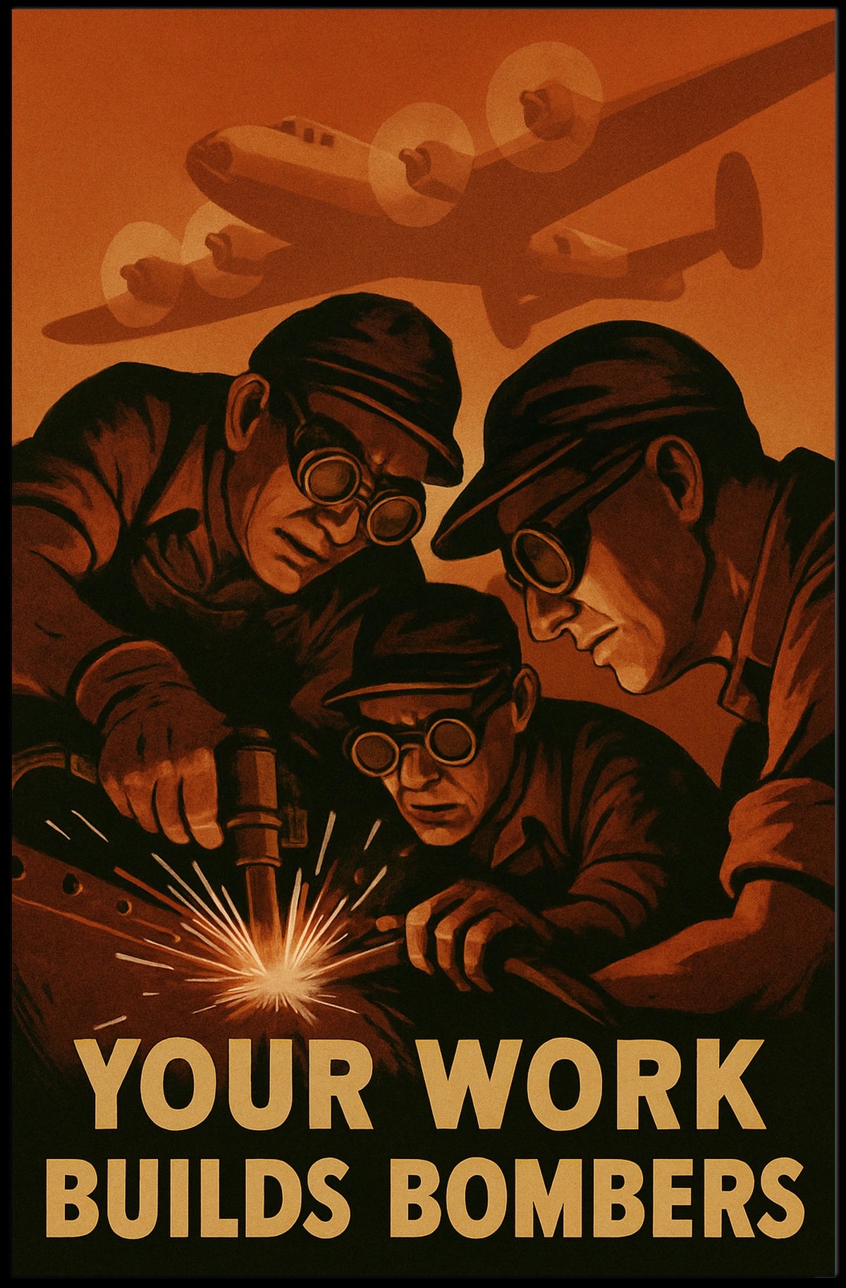 Your Work Builds Bombers Poster
